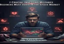 7 CRUCIAL Beginners Stock Market Mistakes: What New Investors MUST Avoid 7 Beginners Stock Market Mistakes to avoid, visually represented on a tablet screen.