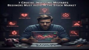 7 Beginners Stock Market Mistakes to avoid, visually represented on a tablet screen.